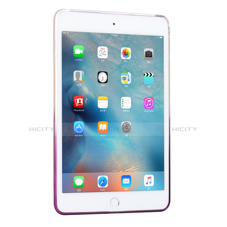 Cover Silicone Trasparente Ultra Slim Morbida Sfumato per Apple iPad Mini 2 Viola