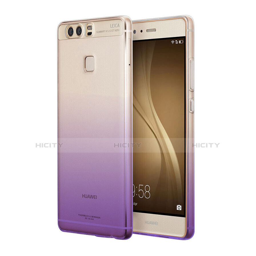 Cover Silicone Trasparente Ultra Slim Morbida Sfumato per Huawei P9 Viola