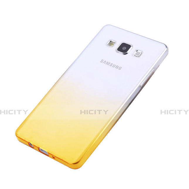 Cover Silicone Trasparente Ultra Slim Morbida Sfumato per Samsung Galaxy A5 Duos SM-500F Giallo