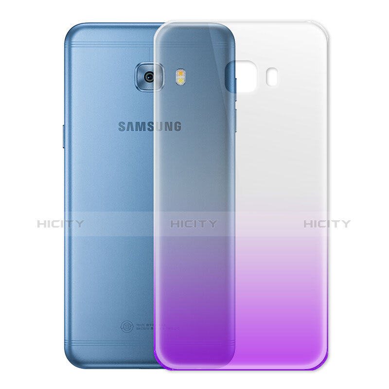 Cover Silicone Trasparente Ultra Slim Morbida Sfumato per Samsung Galaxy C5 Pro C5010 Viola