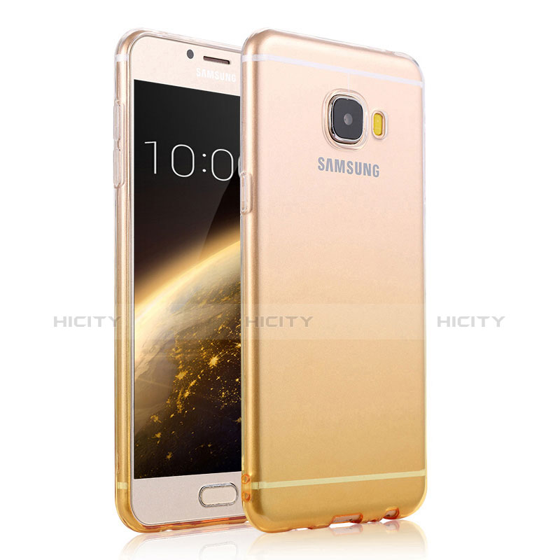 Cover Silicone Trasparente Ultra Slim Morbida Sfumato per Samsung Galaxy C9 Pro C9000 Giallo