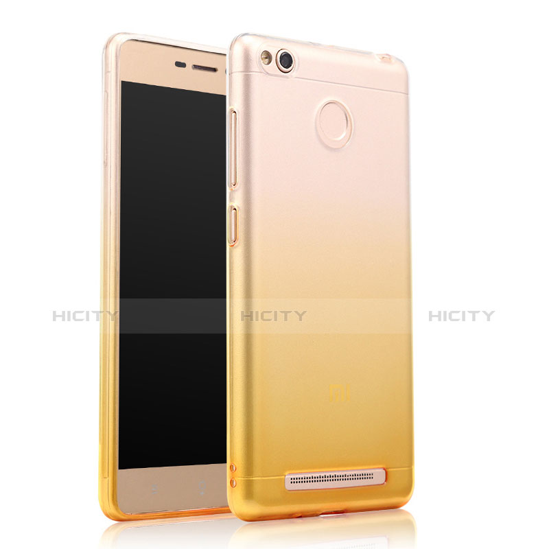 Cover Silicone Trasparente Ultra Slim Morbida Sfumato per Xiaomi Redmi 3S Giallo