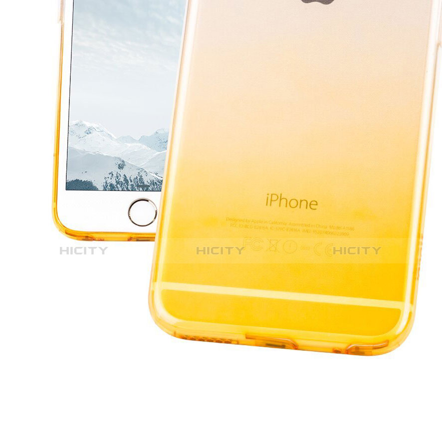 Cover Silicone Trasparente Ultra Slim Morbida Sfumato Z01 per Apple iPhone 6 Giallo