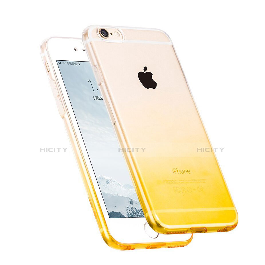 Cover Silicone Trasparente Ultra Slim Morbida Sfumato Z01 per Apple iPhone 6 Giallo