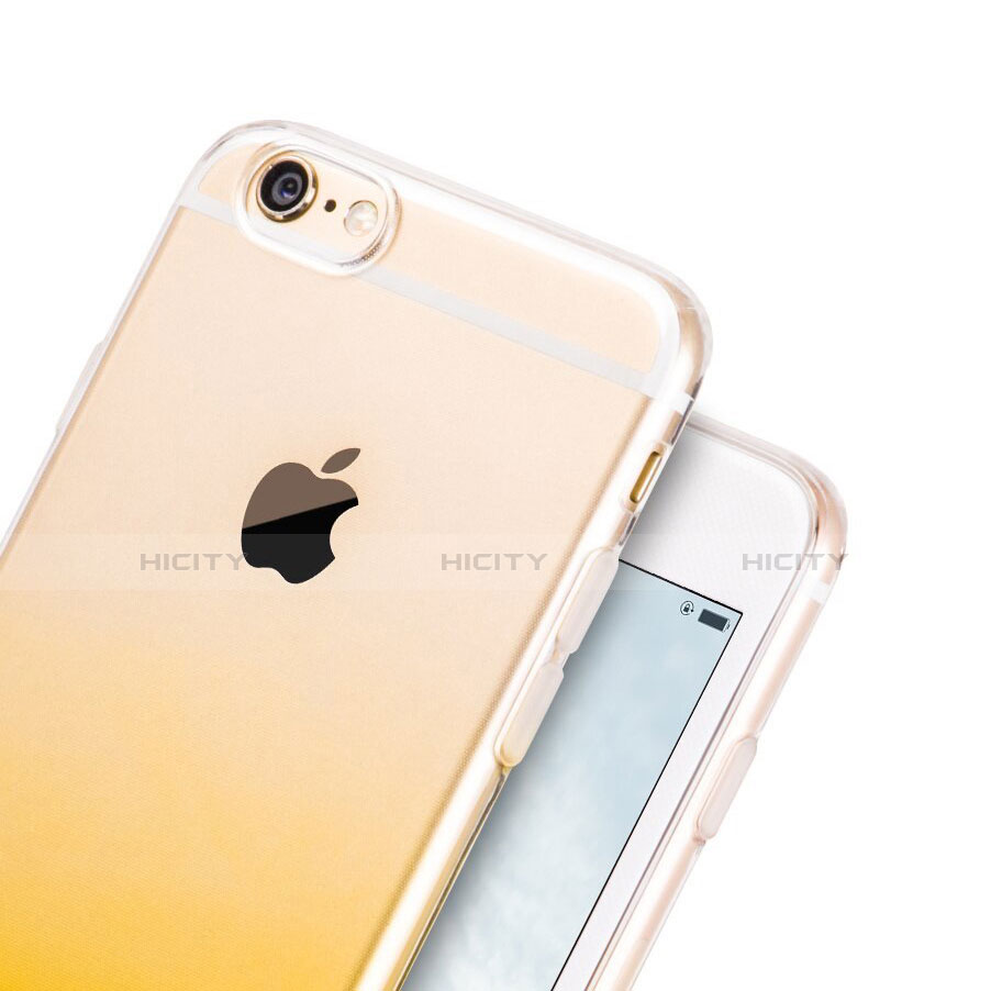 Cover Silicone Trasparente Ultra Slim Morbida Sfumato Z01 per Apple iPhone 6 Giallo