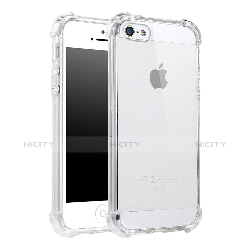 Cover Silicone Trasparente Ultra Sottile Morbida H02 per Apple iPhone 5S Chiaro