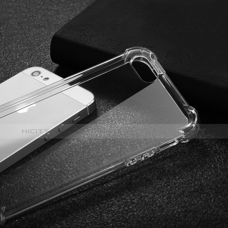 Cover Silicone Trasparente Ultra Sottile Morbida H02 per Apple iPhone 5S Chiaro