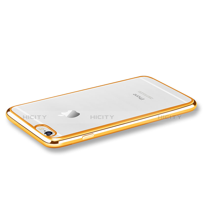 Cover Silicone Trasparente Ultra Sottile Morbida H02 per Apple iPhone 6S Oro