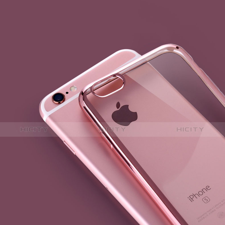 Cover Silicone Trasparente Ultra Sottile Morbida H02 per Apple iPhone 6S Oro Rosa