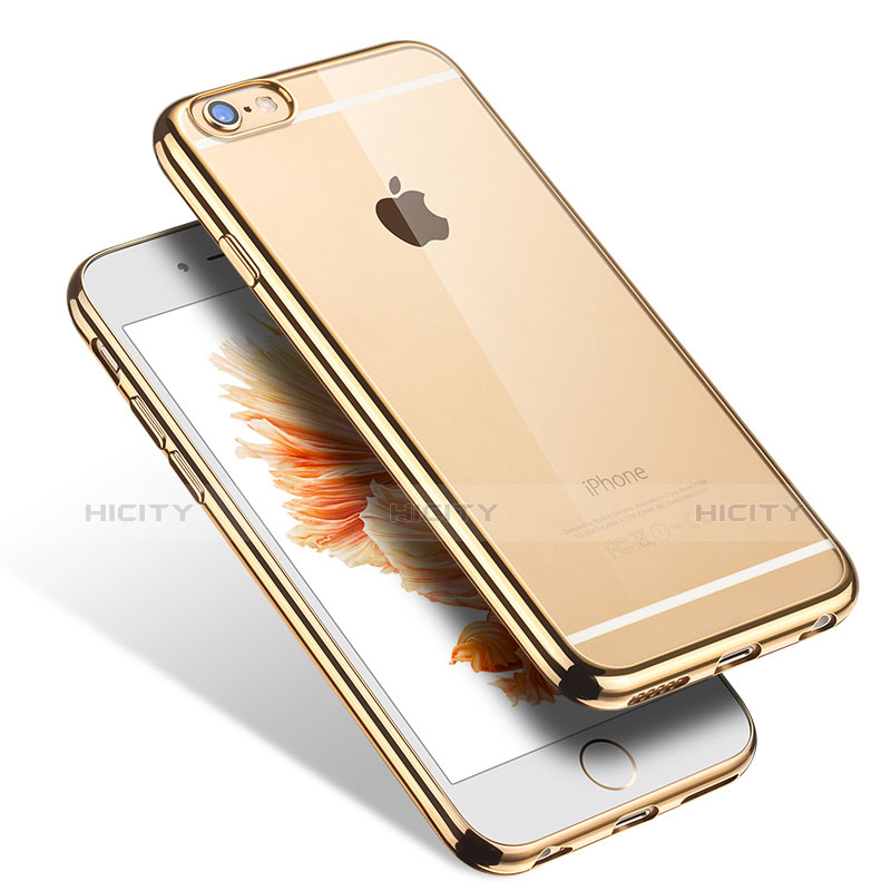 Cover Silicone Trasparente Ultra Sottile Morbida H03 per Apple iPhone 6S Oro