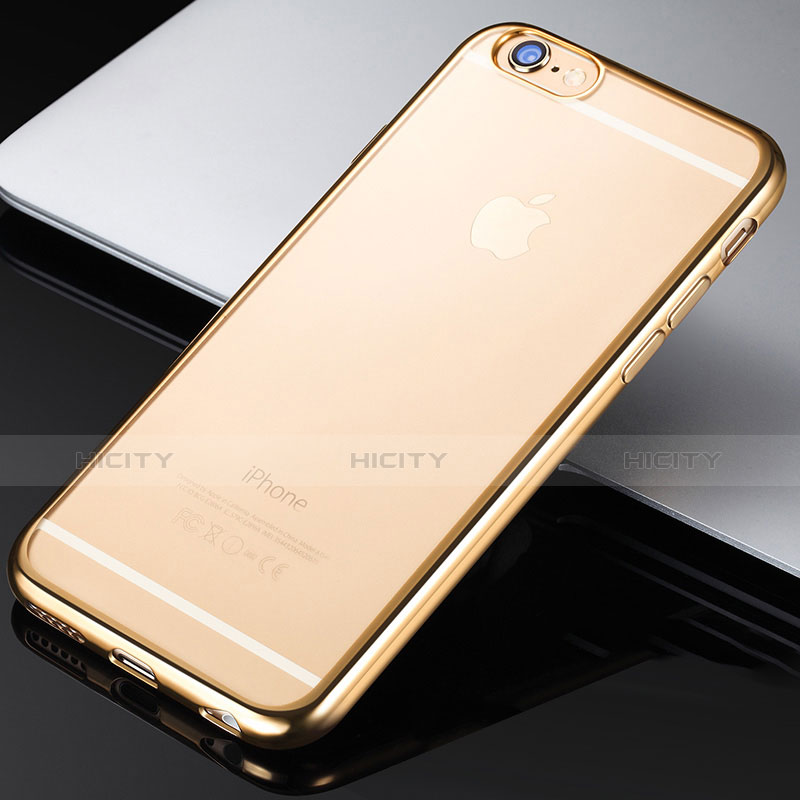 Cover Silicone Trasparente Ultra Sottile Morbida H03 per Apple iPhone 6S Oro