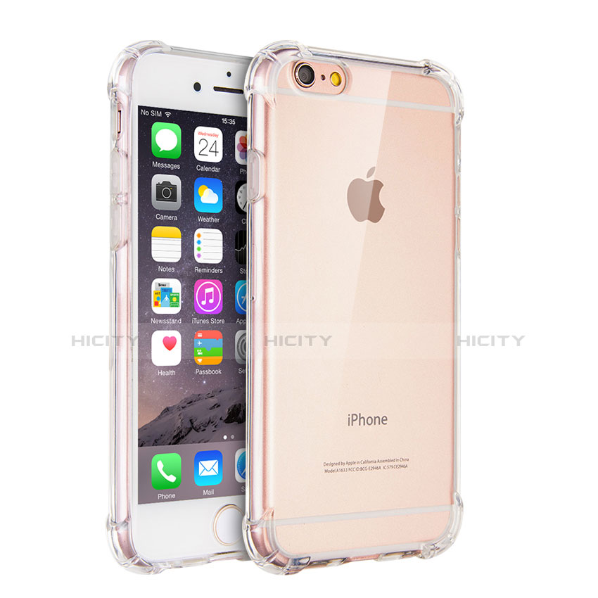 Cover Silicone Trasparente Ultra Sottile Morbida H04 per Apple iPhone 6 Chiaro