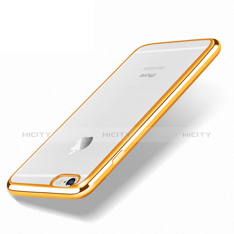 Cover Silicone Trasparente Ultra Sottile Morbida H05 per Apple iPhone 6 Plus Oro