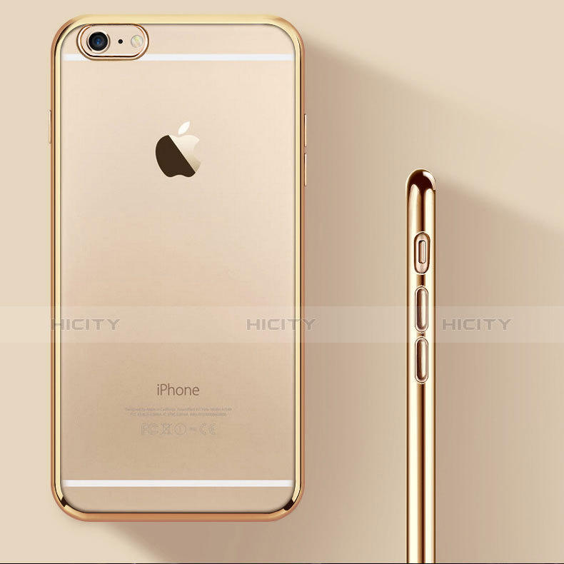 Cover Silicone Trasparente Ultra Sottile Morbida H06 per Apple iPhone 6S Oro