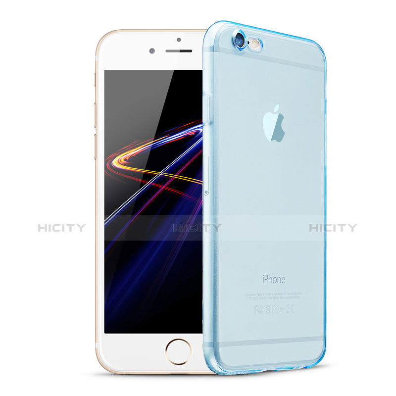 Cover Silicone Trasparente Ultra Sottile Morbida H08 per Apple iPhone 6 Blu