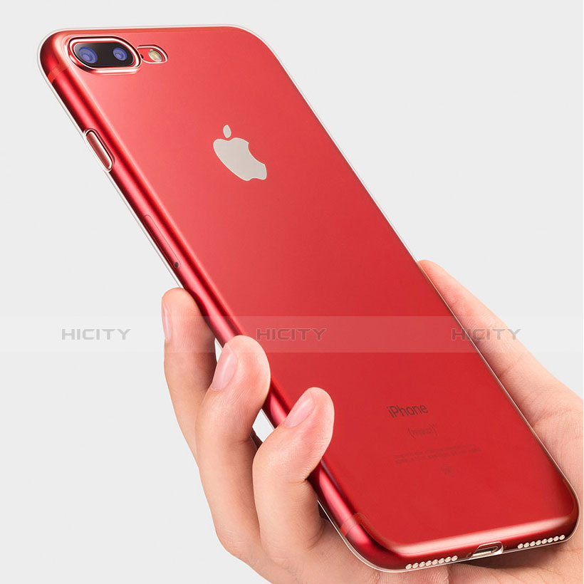 Cover Silicone Trasparente Ultra Sottile Morbida H08 per Apple iPhone 7 Plus Chiaro