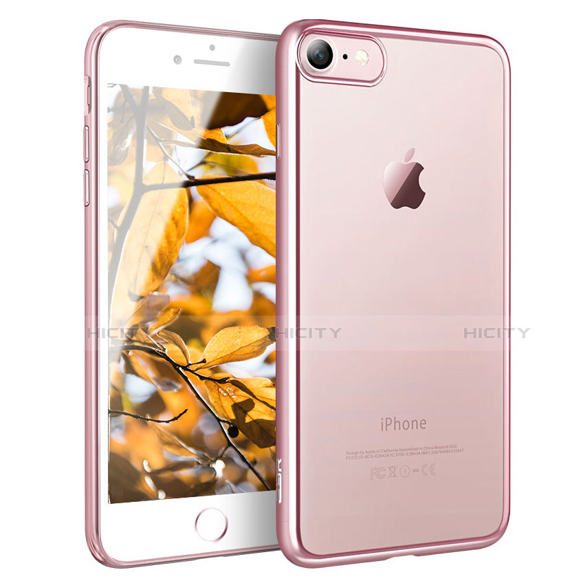 Cover Silicone Trasparente Ultra Sottile Morbida H11 per Apple iPhone SE (2020) Oro Rosa