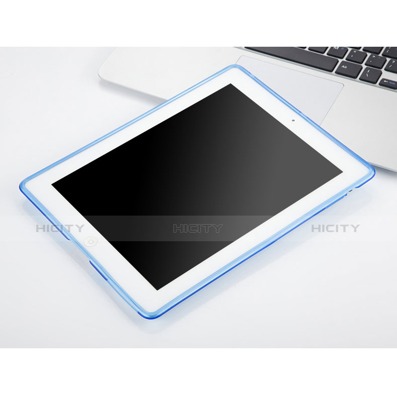 Cover Silicone Trasparente Ultra Sottile Morbida per Apple iPad 3 Cielo Blu