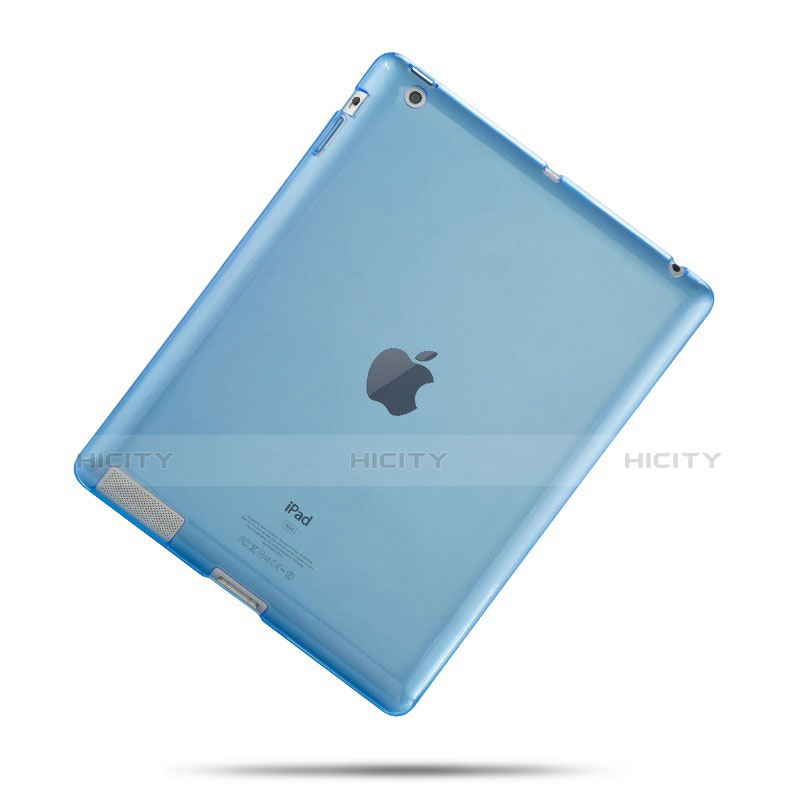 Cover Silicone Trasparente Ultra Sottile Morbida per Apple iPad 4 Cielo Blu