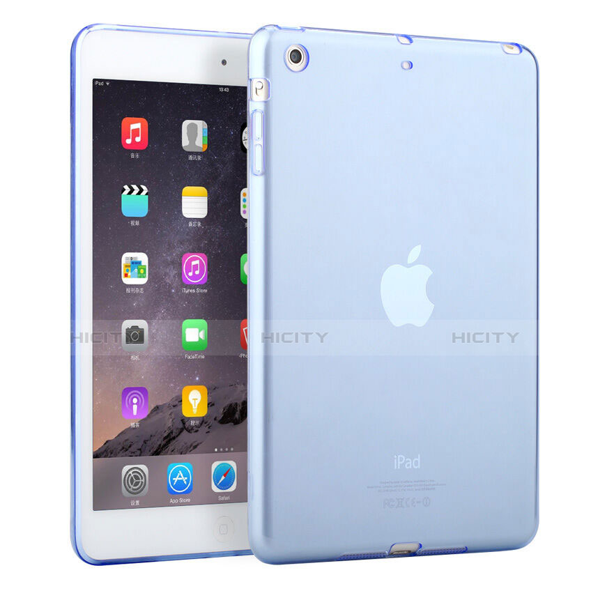 Cover Silicone Trasparente Ultra Sottile Morbida per Apple iPad Mini 2 Cielo Blu