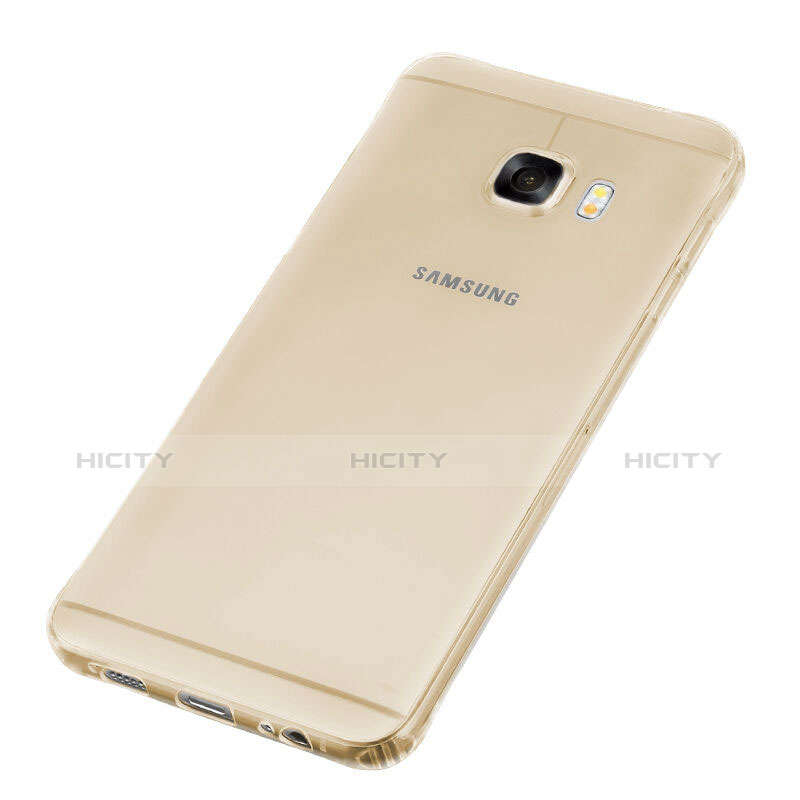 Cover Silicone Trasparente Ultra Sottile Morbida per Samsung Galaxy C7 SM-C7000 Oro