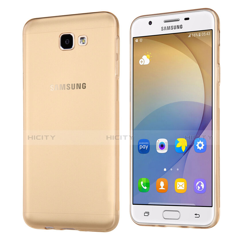 Cover Silicone Trasparente Ultra Sottile Morbida per Samsung Galaxy On5 (2016) G570 G570F Oro