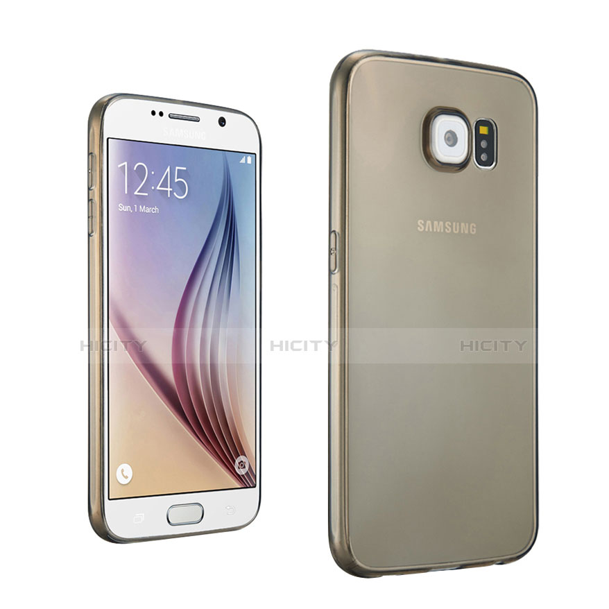 Cover Silicone Trasparente Ultra Sottile Morbida per Samsung Galaxy S6 Duos SM-G920F G9200 Grigio