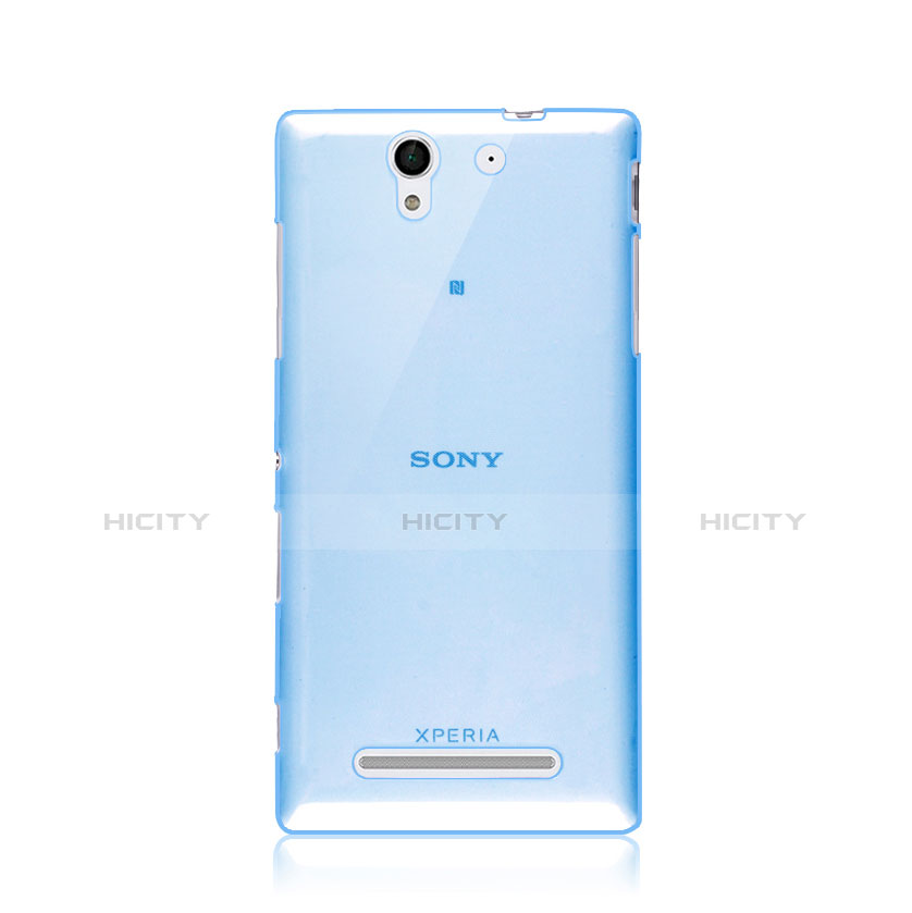 Cover Silicone Trasparente Ultra Sottile Morbida per Sony Xperia C3 Blu