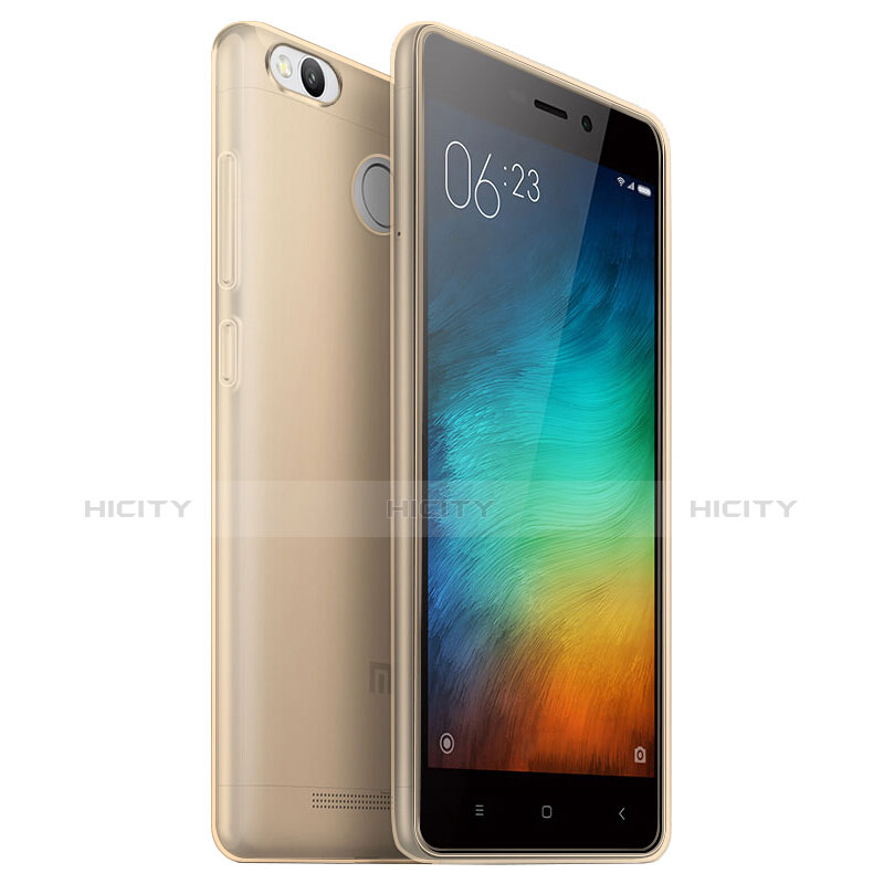 Cover Silicone Trasparente Ultra Sottile Morbida per Xiaomi Redmi 3S Prime Oro