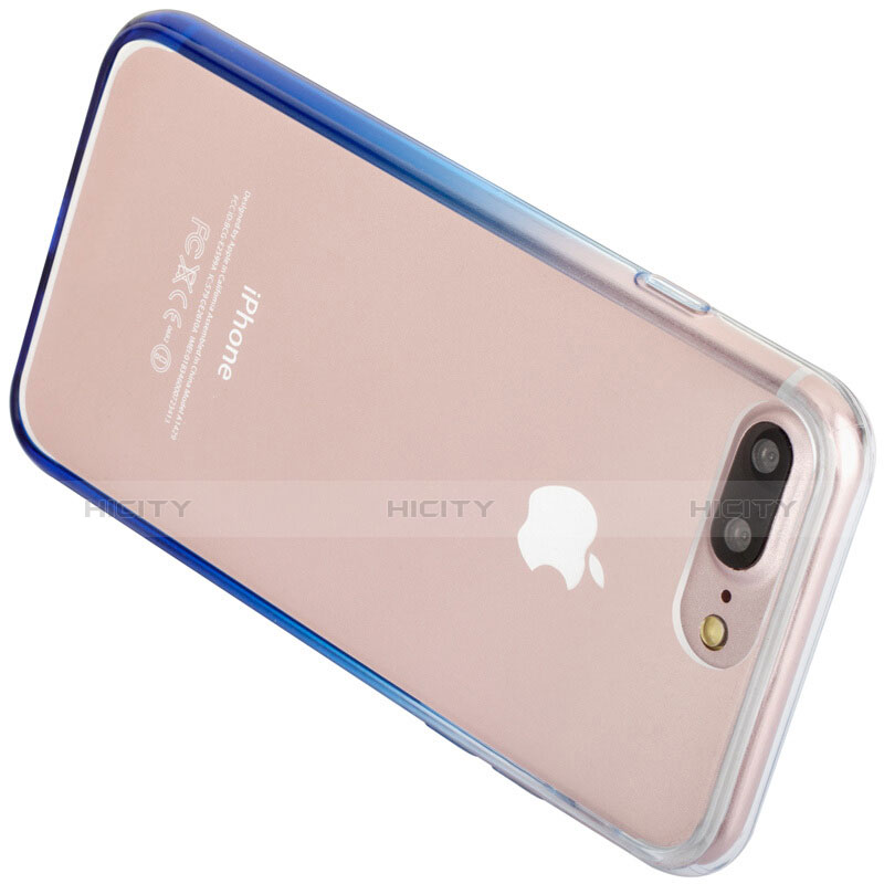 Cover Silicone Trasparente Ultra Sottile Morbida Sfumato per Apple iPhone 7 Plus Blu