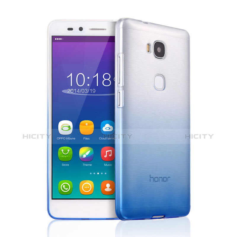 Cover Silicone Trasparente Ultra Sottile Morbida Sfumato per Huawei GR5 Cielo Blu