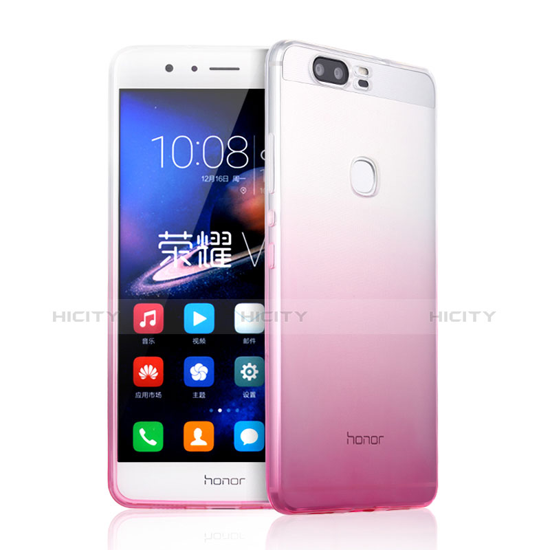 Cover Silicone Trasparente Ultra Sottile Morbida Sfumato per Huawei Honor V8 Rosa