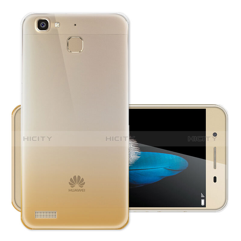 Cover Silicone Trasparente Ultra Sottile Morbida Sfumato per Huawei P8 Lite Smart Oro