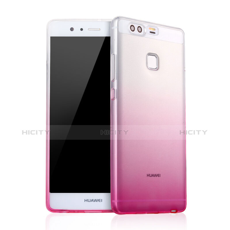 Cover Silicone Trasparente Ultra Sottile Morbida Sfumato per Huawei P9 Rosa