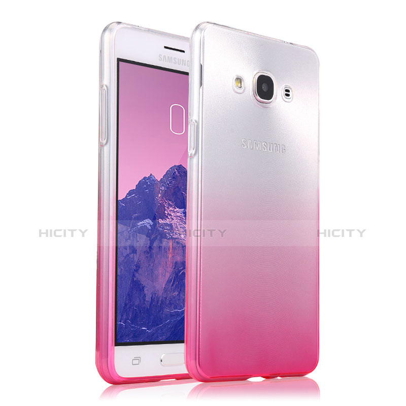 Cover Silicone Trasparente Ultra Sottile Morbida Sfumato per Samsung Galaxy J3 Pro (2016) J3110 Rosa