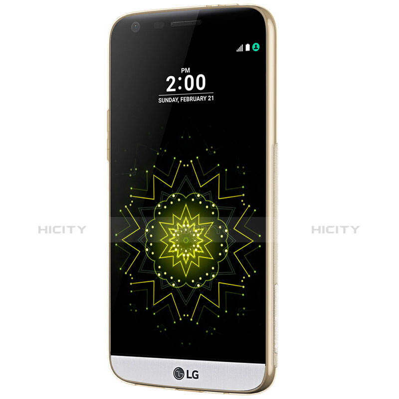 Cover Silicone Trasparente Ultra Sottile Morbida T02 per LG G5 Oro