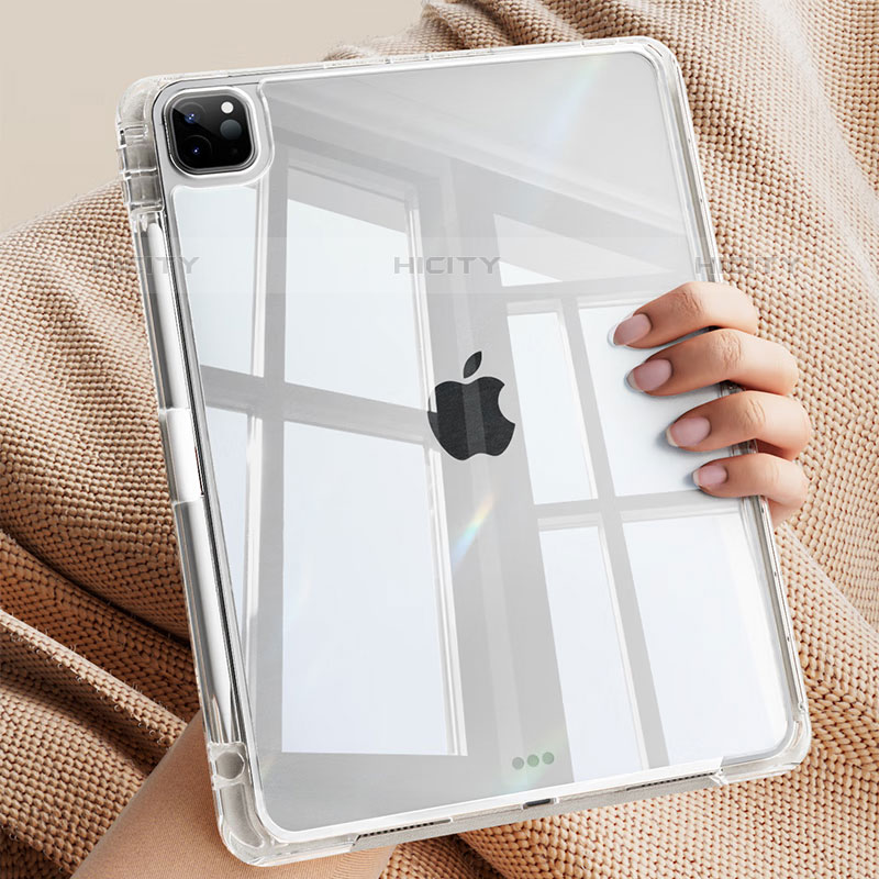 Cover Silicone Trasparente Ultra Sottile Morbida T03 per Apple iPad Pro 12.9 (2020) Chiaro
