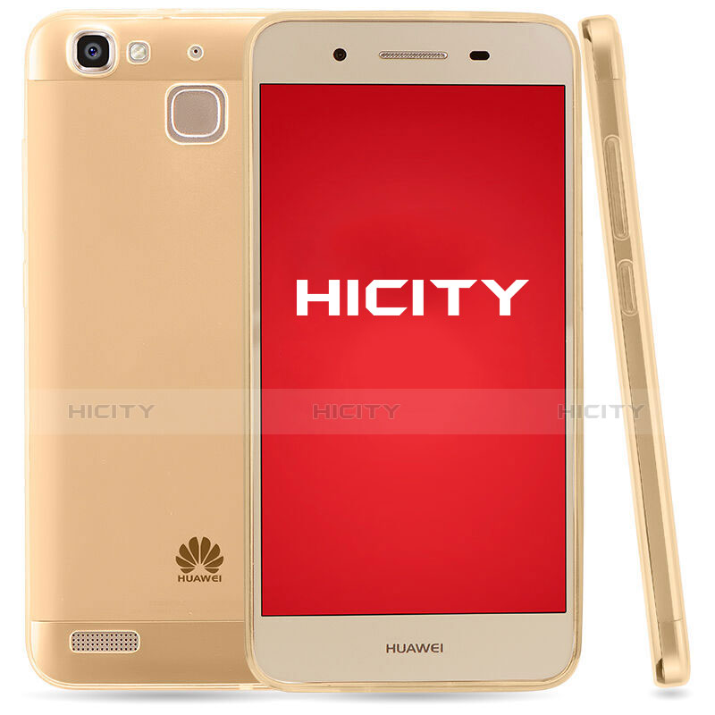 Cover Silicone Trasparente Ultra Sottile Morbida T03 per Huawei Enjoy 5S Oro