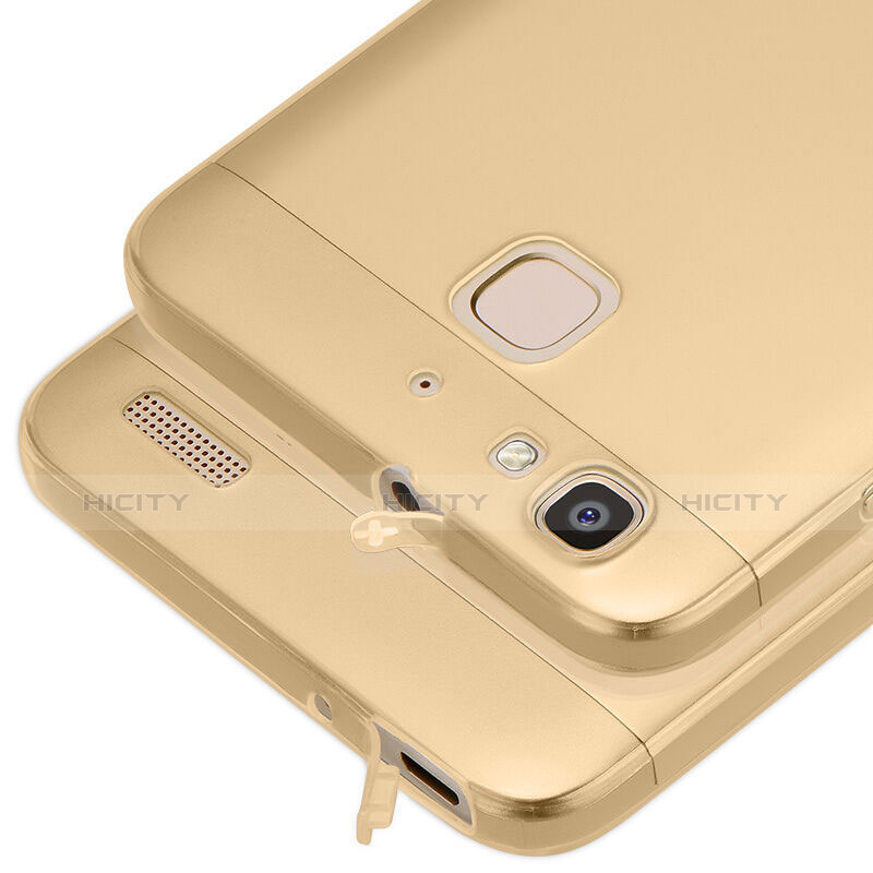 Cover Silicone Trasparente Ultra Sottile Morbida T03 per Huawei Enjoy 5S Oro