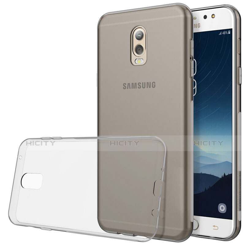 Cover Silicone Trasparente Ultra Sottile Morbida T03 per Samsung Galaxy C8 C710F Grigio