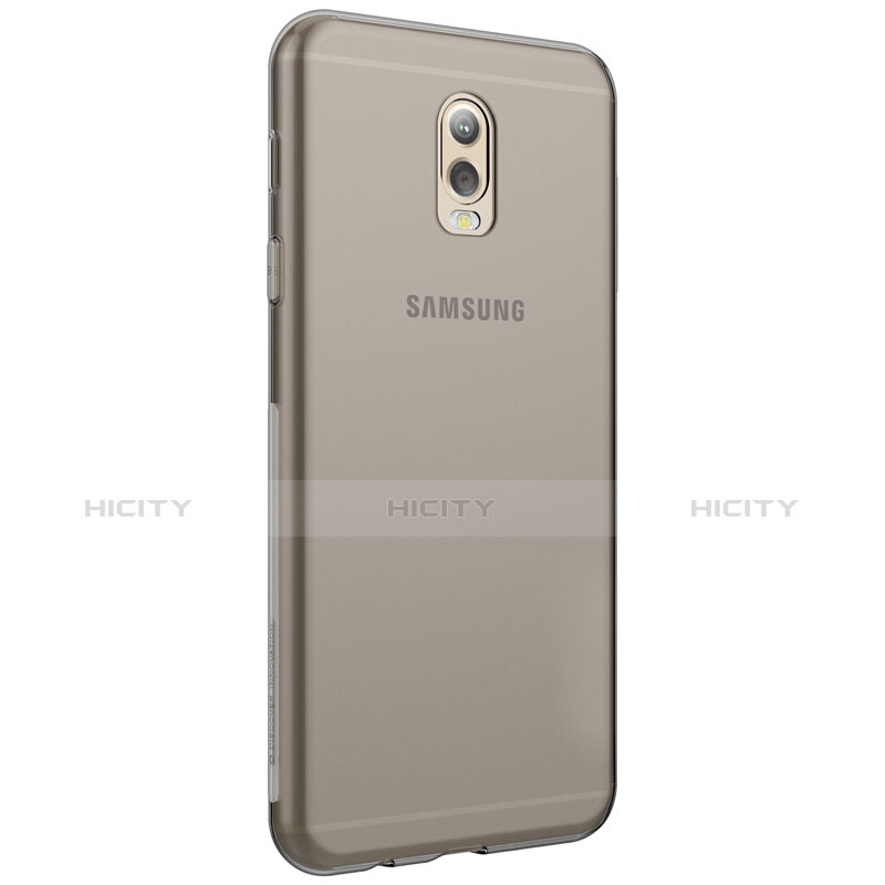 Cover Silicone Trasparente Ultra Sottile Morbida T03 per Samsung Galaxy J7 Plus Grigio