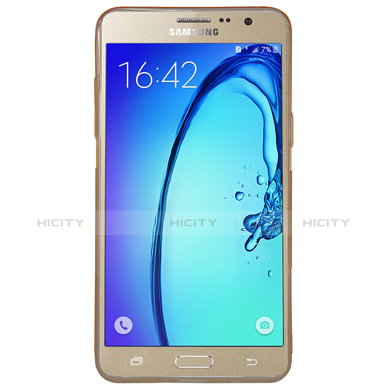 Cover Silicone Trasparente Ultra Sottile Morbida T03 per Samsung Galaxy On5 Pro Oro