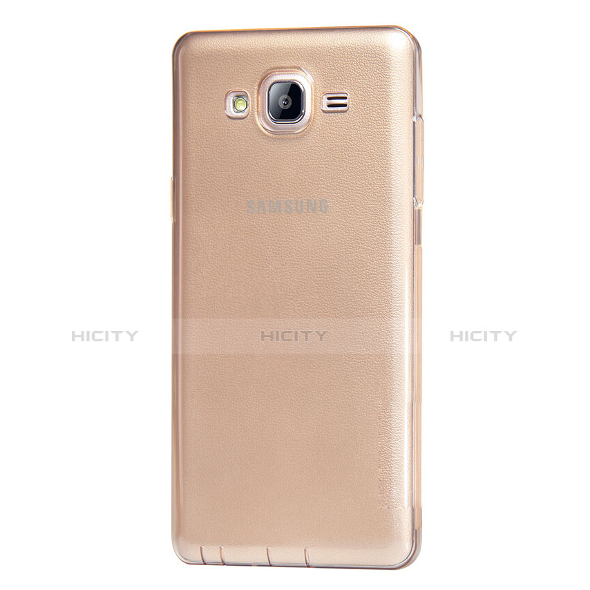 Cover Silicone Trasparente Ultra Sottile Morbida T03 per Samsung Galaxy On7 G600FY Oro