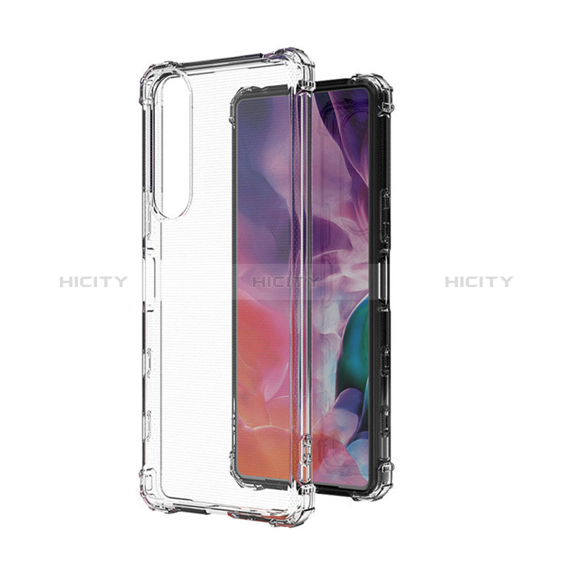 Cover Silicone Trasparente Ultra Sottile Morbida T03 per Sony Xperia 10 III Chiaro