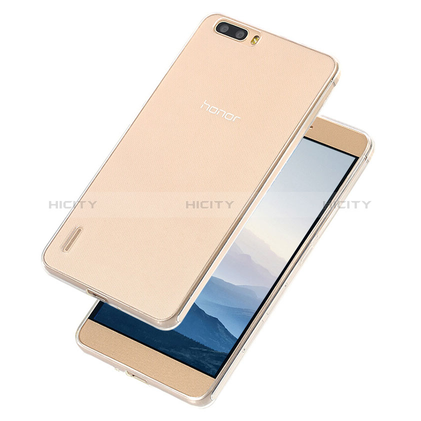 Cover Silicone Trasparente Ultra Sottile Morbida T04 per Huawei Honor 6 Plus Chiaro