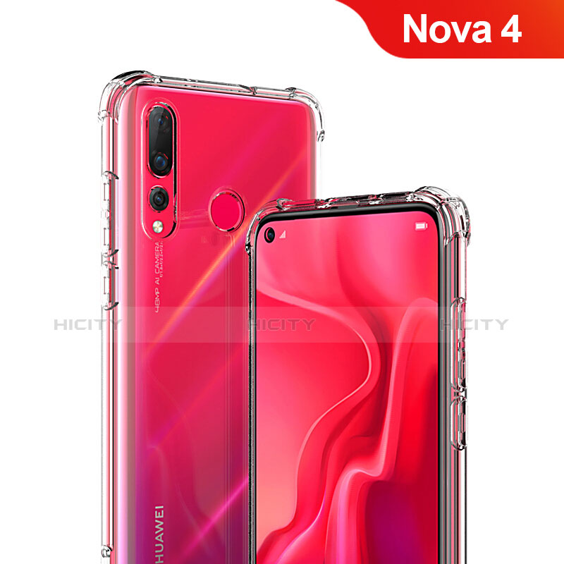 Cover Silicone Trasparente Ultra Sottile Morbida T05 per Huawei Nova 4 Chiaro