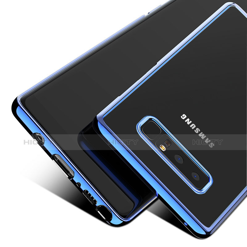 Cover Silicone Trasparente Ultra Sottile Morbida T05 per Samsung Galaxy Note 8 Duos N950F Blu