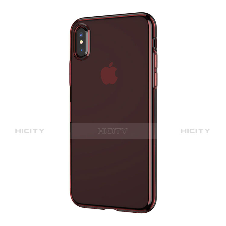 Cover Silicone Trasparente Ultra Sottile Morbida T06 per Apple iPhone X Rosso