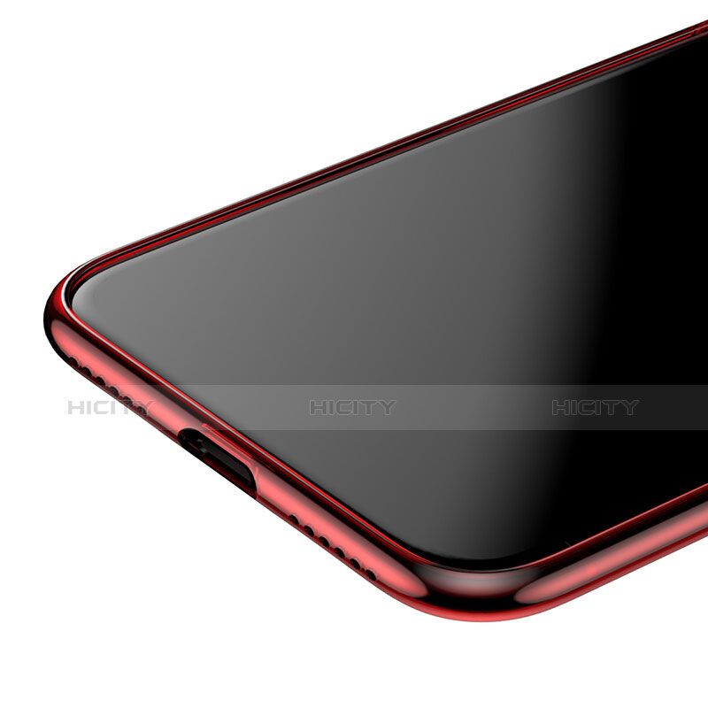 Cover Silicone Trasparente Ultra Sottile Morbida T06 per Apple iPhone X Rosso