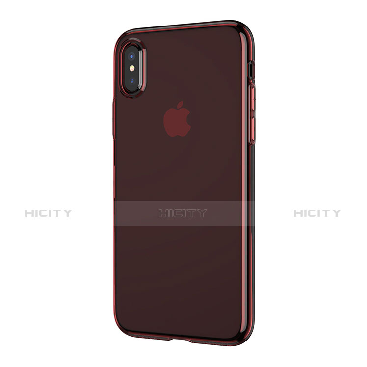 Cover Silicone Trasparente Ultra Sottile Morbida T06 per Apple iPhone Xs Rosso